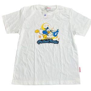 Disneyland Hong Kong Donald Duck T-Shirt Size Large White Mickey's Philhar Magic